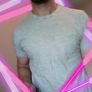 Stripe Tee - Grey and white